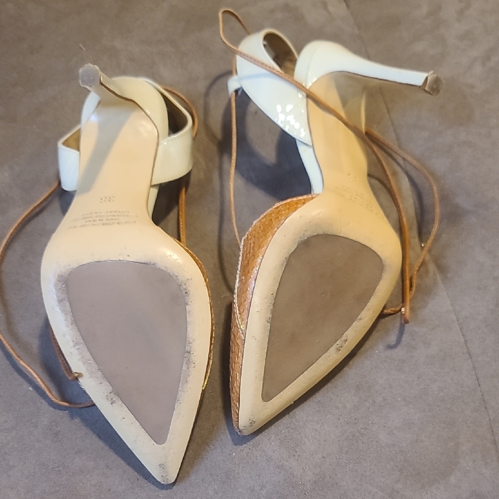 Napoleoni Tan Strappy Women's Heels - Picture 5 of 7